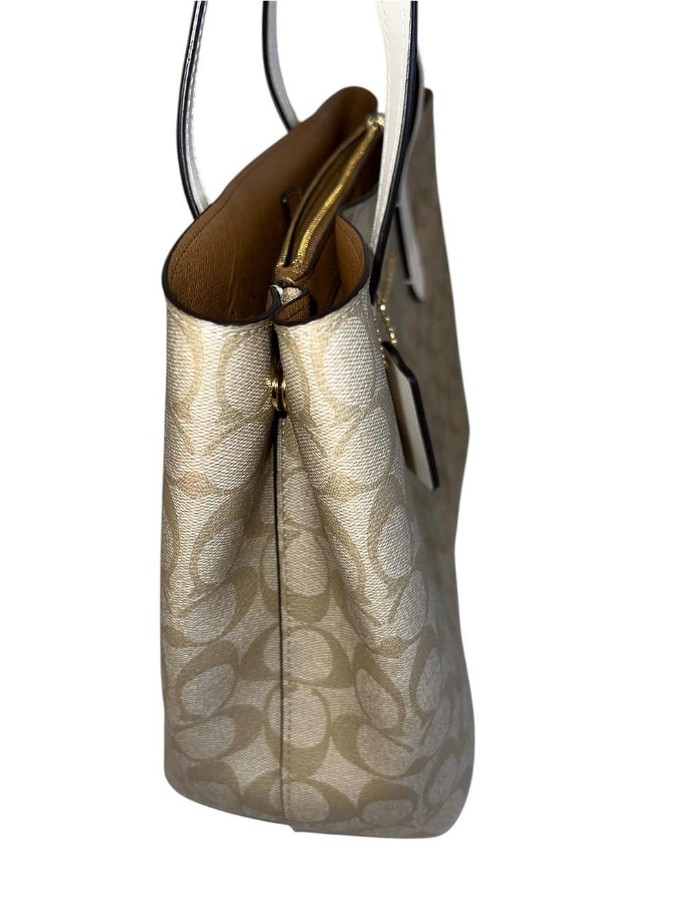 Coach Signature Canvas Tote with Gold-tone Hardware - Picture 6 of 16